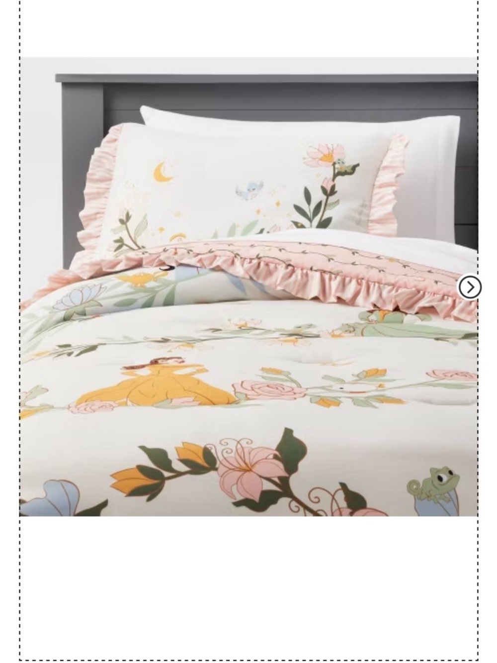 Target Princess Floral Ruffle Comforter Set - Pink, Cream, Green, Yellow